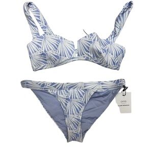 NWT Onia "Exclusively at Club Monaco" Purple Palm Geo Print Bikini Set $190.00